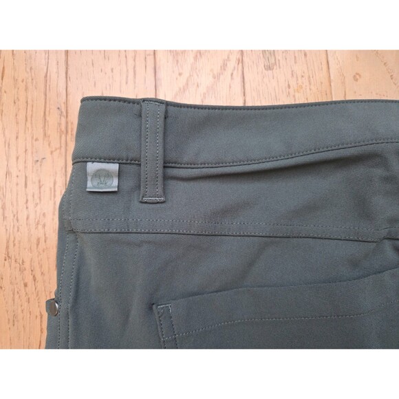 Lululemon Pants Mens Olive Green ABC Trousers Slim Fit 5 Pocket Sz 35 EUC - Picture 5 of 6